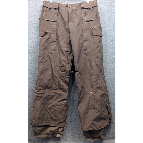 BURTON Womens Snowboard Pants - Brown, Adjustable Waist, Vented, Size Large - Picture 1 of 8